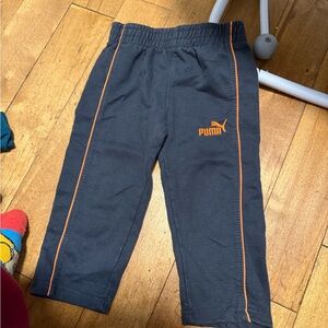 PUMA Kids Charcoal and Orange Joggers